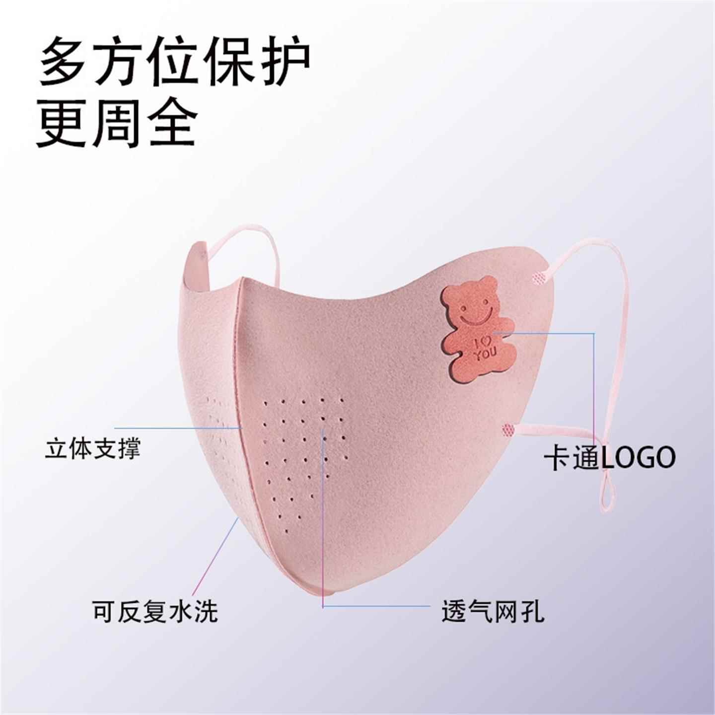 儿童保暖口罩秋冬季卡通立体图案口罩男女童户外上学骑行防风面罩