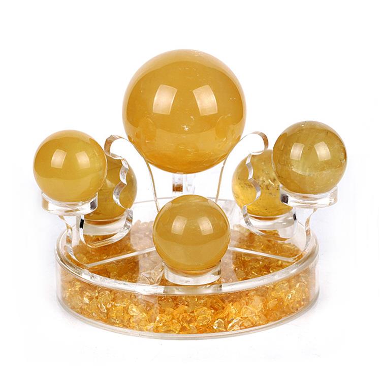 黄水阵晶方EFK石七摆件水晶球七星星阵解摆设