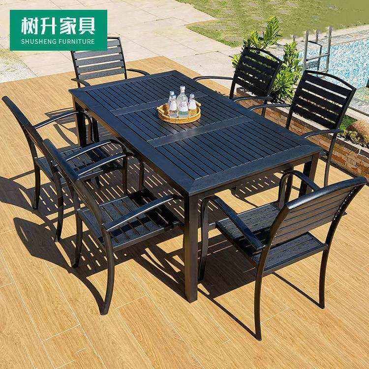 户外塑木桌椅凉亭休闲咖啡厅室外露天防水防晒花园椅露台家具组合