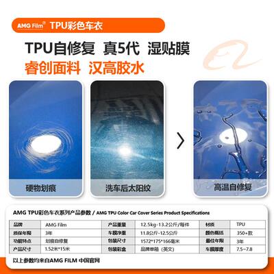 TPU亚面蓝魅金改色面漆面保护膜膜超亚PF消光锻彩色P车衣哑光UCG