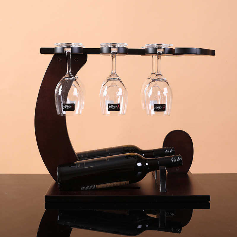 酒神架杯牌创意杯子酒架木质架摆件架架酒杯高脚杯架锚新红酒