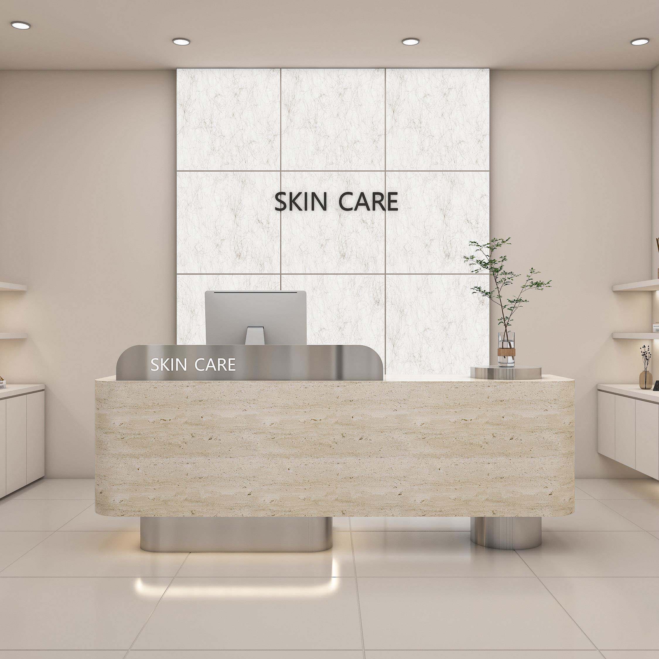 简约现代服装店吧台收银台店铺小型柜台美容院皮肤管理前台接待台