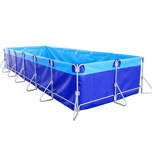 带支架帆布鱼池户外高密度pvc折叠组装水产养殖移动蓄水池镀锌管