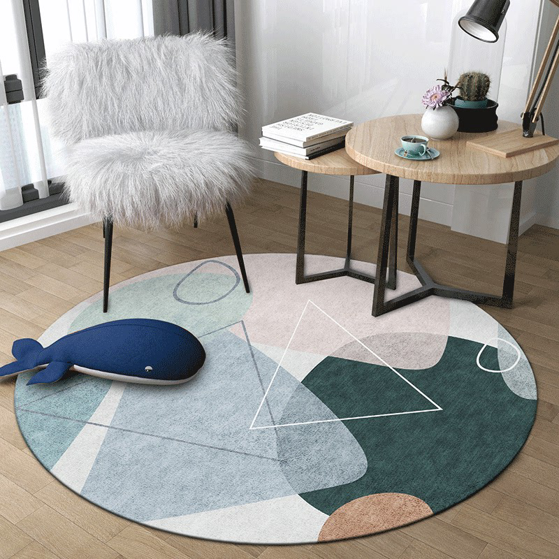 圆形地毯现代简约北欧吊篮垫圆形地垫电脑椅垫转椅垫卧室床边茂仁