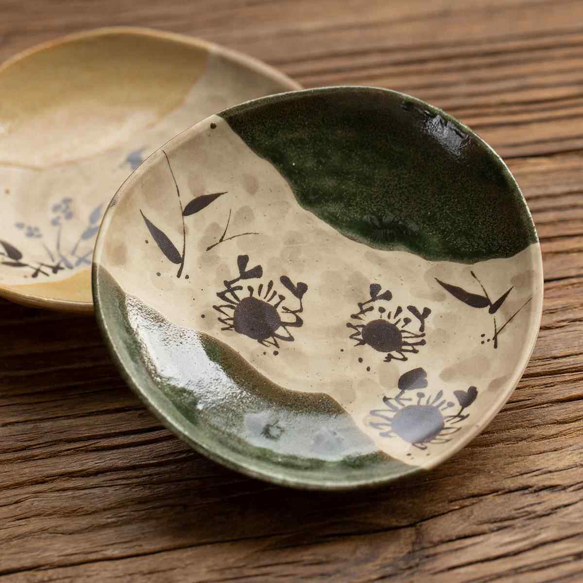 日本进口濑户烧手绘螃蟹小菜盘日式调料盘点心坚果碟前菜碗骨碟
