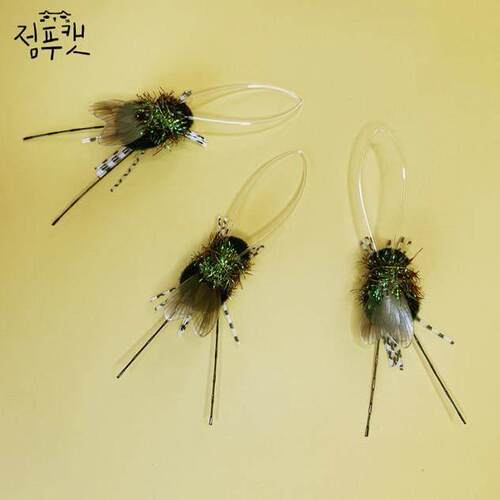 C-Queen/韩国昆虫替换头逗猫棒发光鱿鱼水母苍蝇逗猫棒解闷逗乐