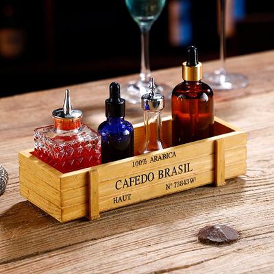 吧台工具收纳盒调酒酒具酒盒苦精瓶装饰盒苦精器具复古小木盒子