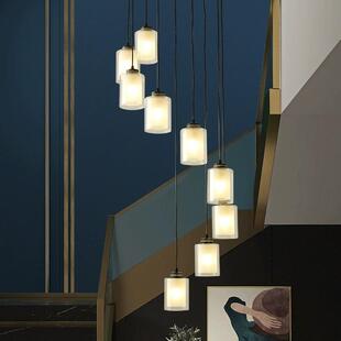 新中式 旋转楼梯灯梯长 楼吊灯中国别墅楼灯梯间LO风FT公寓复472式