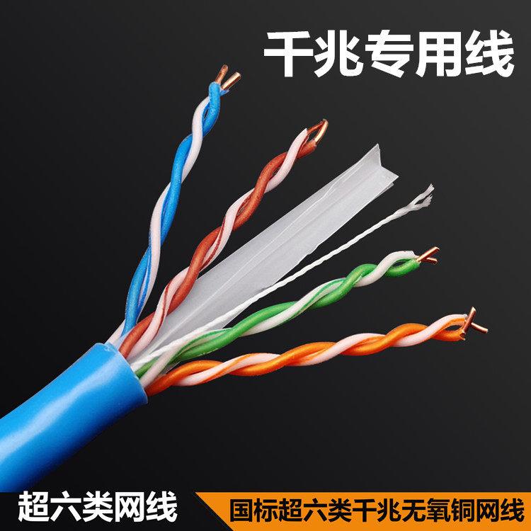 超六类网线千兆网线家用双屏蔽网络线8芯白色高速七类万兆网线