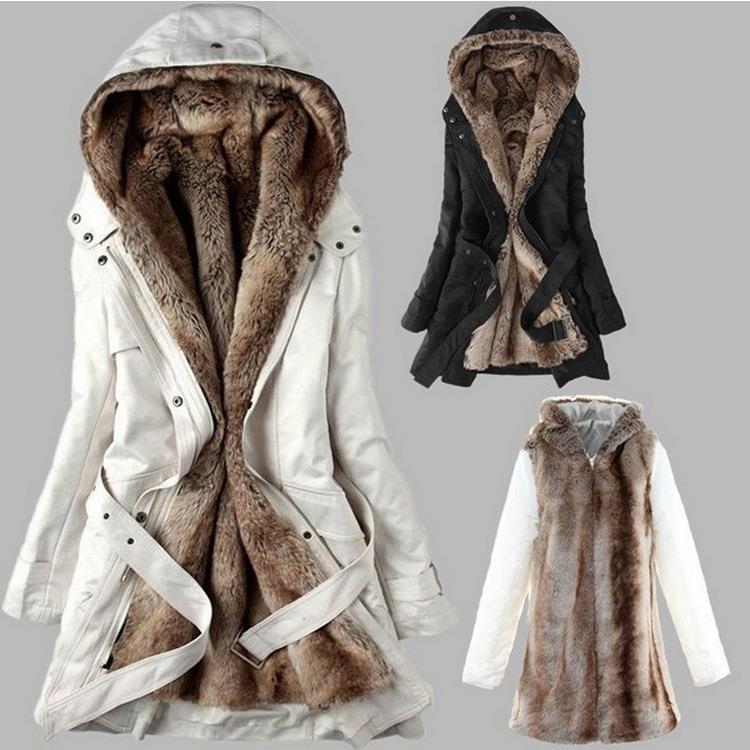 new women winter oversize down jacket ladys long hooded fur
