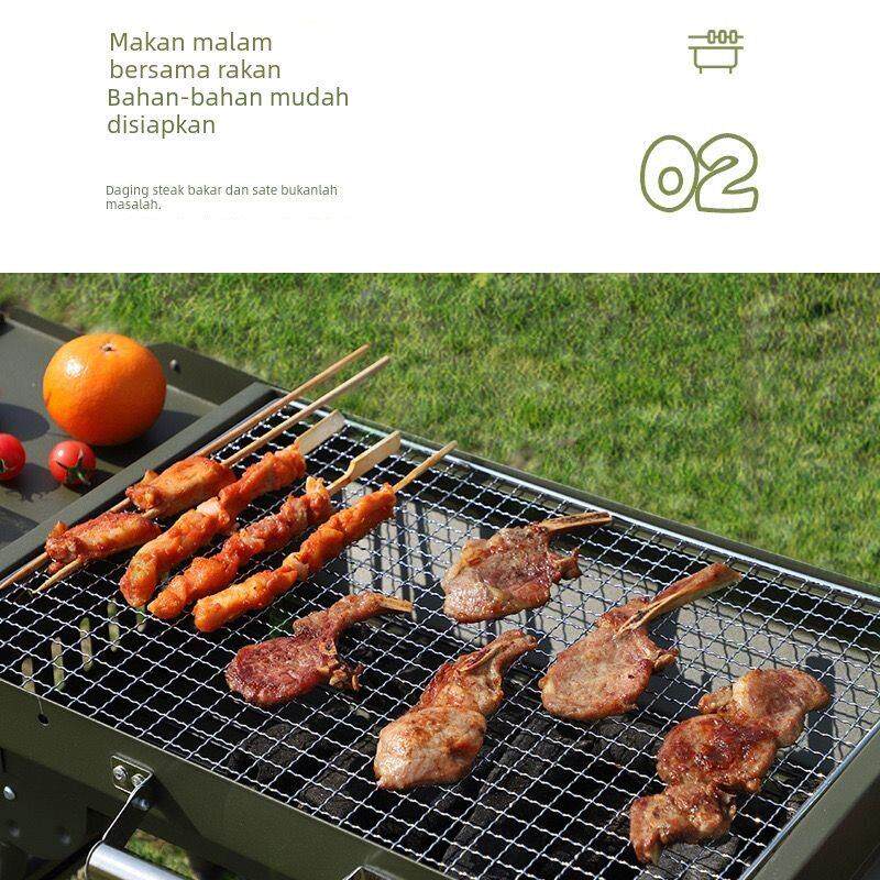 户外折叠烧烤炉便携式烧烤架露营碳烤淄博烤串全套大号BBQ烧烤箱