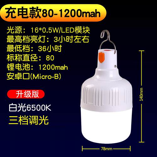 led应急灯太阳能充电灯泡帐篷灯