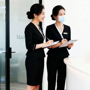 美容院工作服女美容师高端气质养生馆皮肤管理师足疗工服套装秋冬