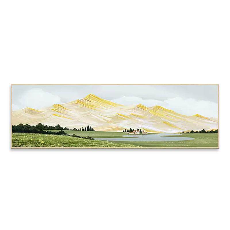 客厅装饰画小清新高级感床头画沙发绿色系自然风景壁画奶油风挂画