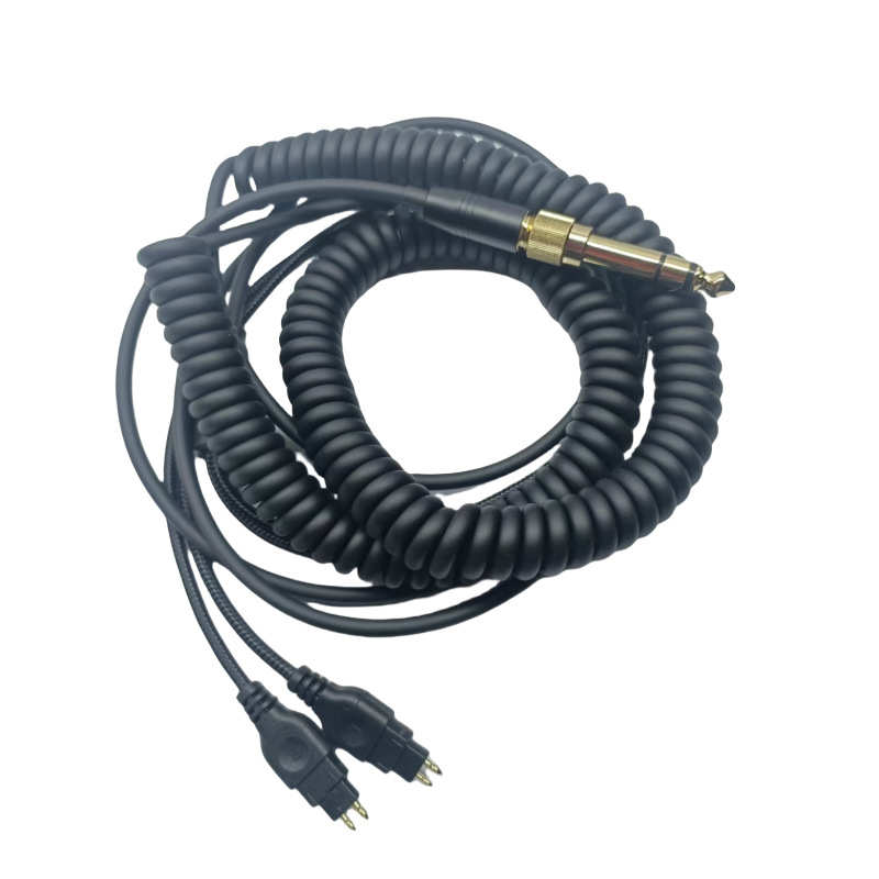 适用森海HD580 HD600 HD650 HD660S HD6XX头戴耳机游戏弹簧连接线