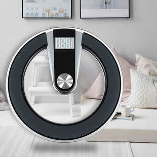 大秤面圆形电子秤家用批发称重计礼品称 体重秤酒店客房透明经典