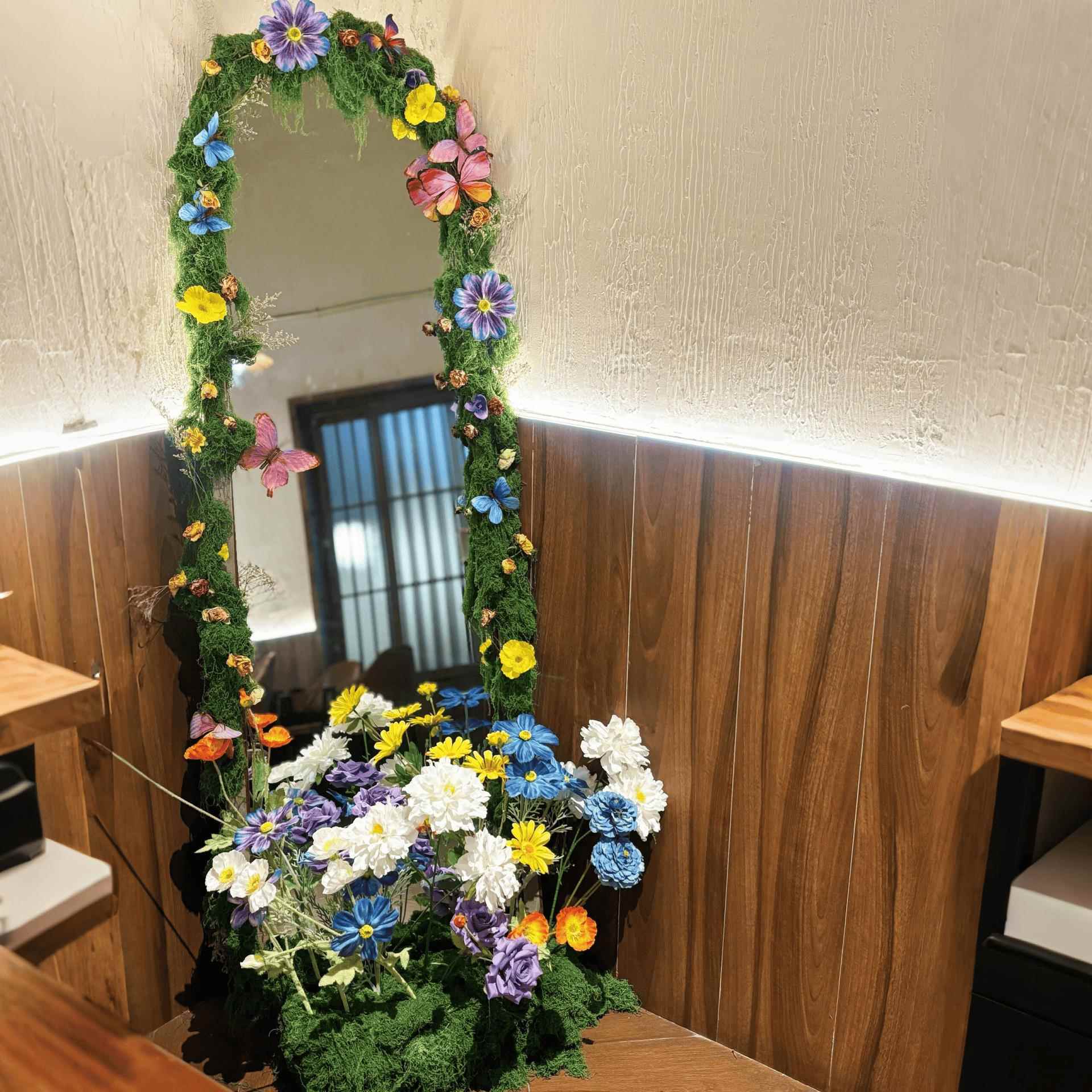 镜子装饰边缘diy材料苔藓春天边框镜浴室梳妆全身镜边缘自粘边框