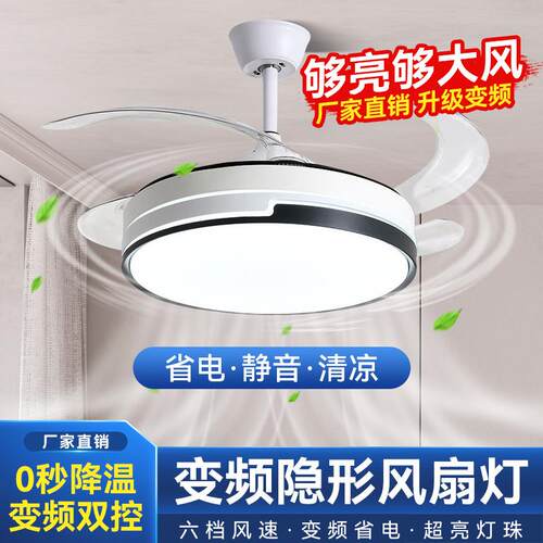 隐形风扇灯2024新款智能吊扇灯吸顶家用客厅餐厅卧室电扇吊灯