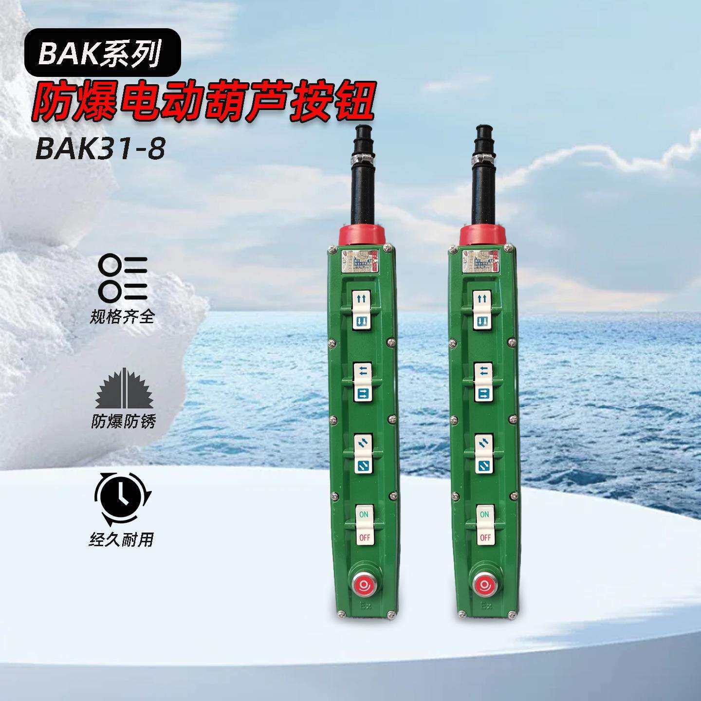 BAK31-8防爆葫芦按钮控制开关电动行吊车升降操作手柄8钮防爆