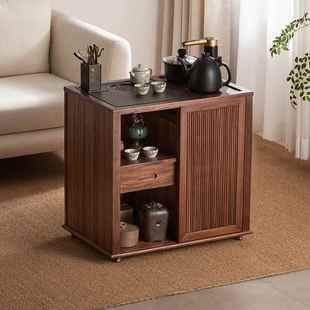 r^中式 全木移茶AWS水柜胡桃木茶桌家用小实型新茶动台烧水壶一体