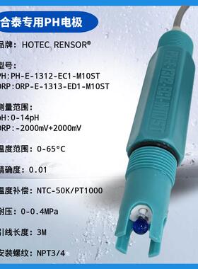 台湾温补塑料电极探头PH-E-1312工业PH计探头 国产PH仪表配套电极