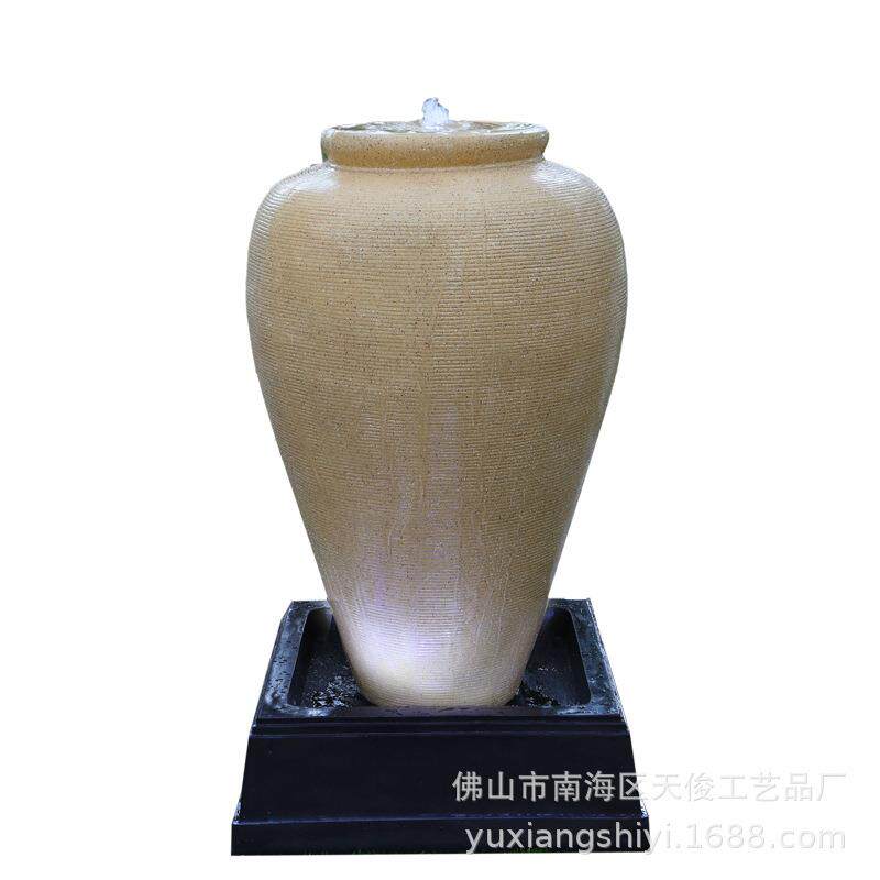 欧式砂岩水景喷泉酒店楼盘家居工艺品室内加湿器流水罐子开业礼品