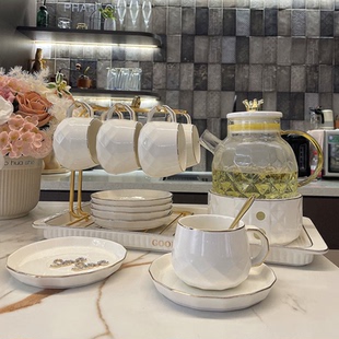 乔迁新居杯子杯具家用客厅待客水杯水具2024新款 轻奢水壶茶杯套装