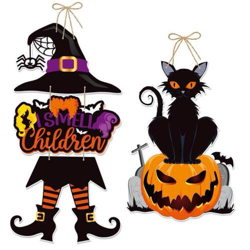 Halloween party decorations pumpkin bat door hanging ornamen