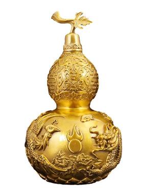 龙凤葫芦全铜葫芦摆件家居装饰摆设客厅办公室工艺品玄关招财摆件