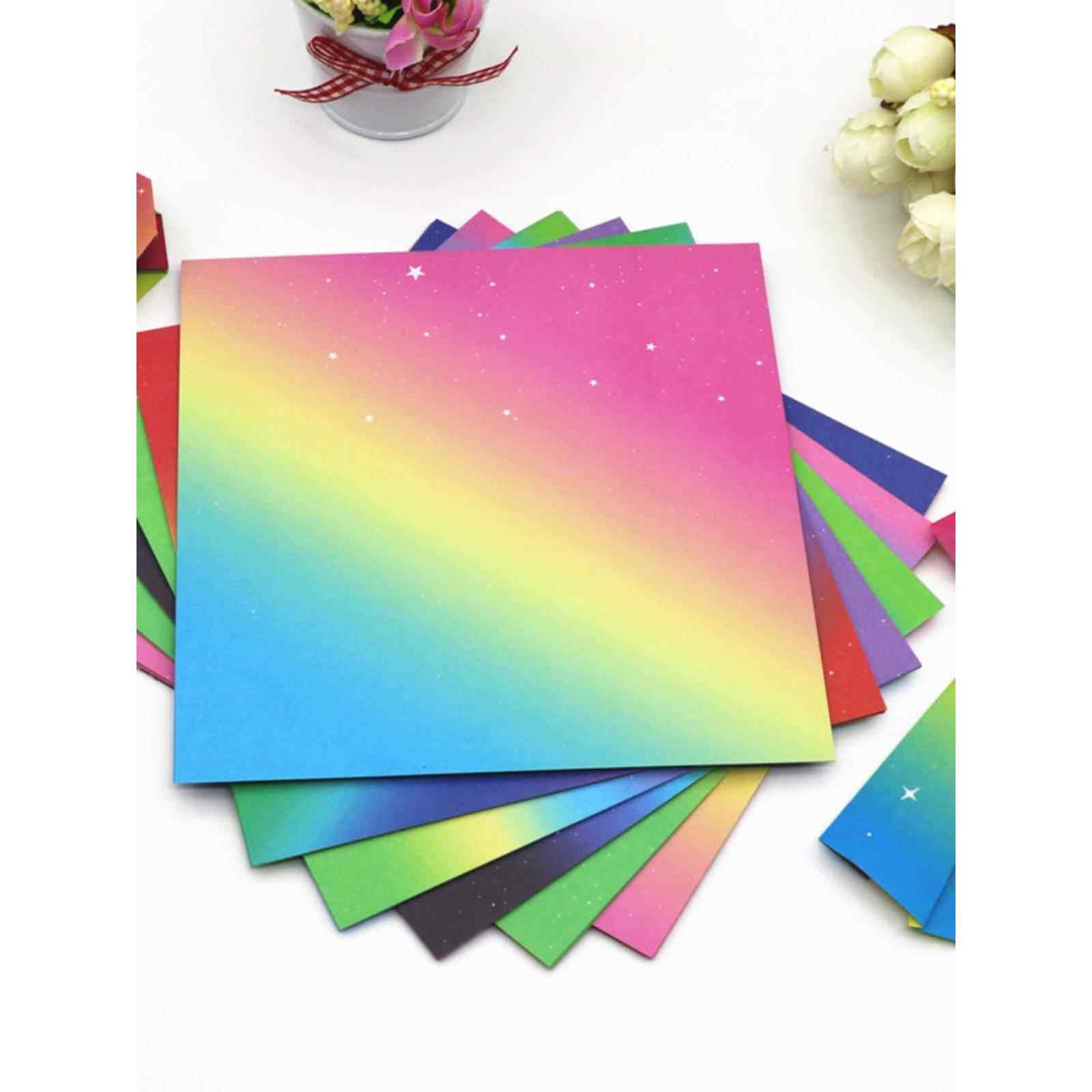 星空折纸双面彩色影印纸千纸鹤折叠纸板彩色厚方幼儿园学生制作材料纸飞机儿童手工彩色影印纸五彩彩虹渐层印