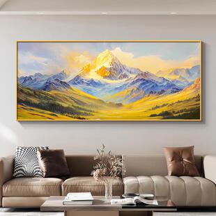 背靠金山客厅装 饰画有山水办公沙奢A71发背景墙挂画轻室高级感壁