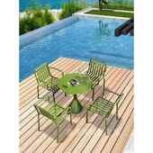 庭院花园桌椅简约休闲 露天阳台小桌子现代铁艺防水防嗮户外桌椅