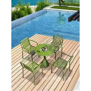 庭院花园桌椅简约休闲 露天阳台小桌子现代铁艺防水防嗮户外桌椅