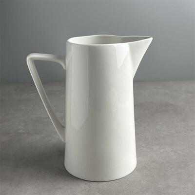 i go home水壶插花瓶带把陶瓷欧式纯白冷水壶餐饮果汁壶商用7326