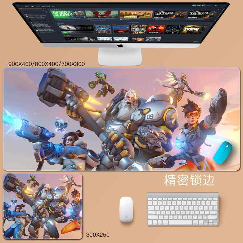 守望先锋滑鼠垫超大锁边DVA键盘桌垫OW暴雪游戏周边猎空天使半藏