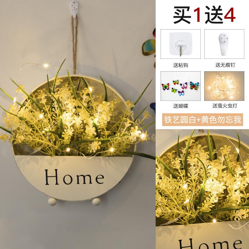 客厅卧室墙面房间假花装饰品墙壁饰墙上创意绿植挂饰挂件仿真壁挂