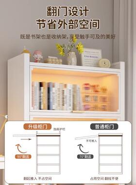 制书柜MXS-G003上翻门玻璃展柜家架用儿童书客厅示卧室防尘储物柜