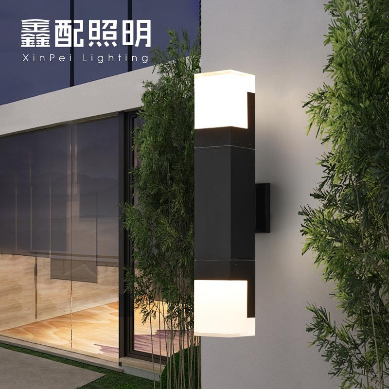 2021新款户外led双头壁灯防水室内墙壁灯感应亚克力壁灯上下发光