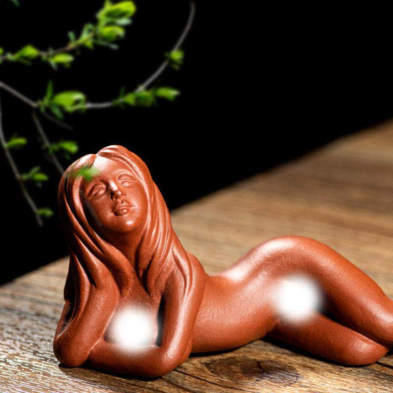 茶宠紫砂可养美女摆件漂亮女人体雕塑茶玩茶盘装饰小件精美茶礼品