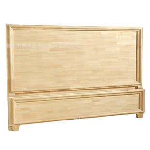 全实木床轻奢款双人床1.8米主卧大婚床橡胶木白坯床头床尾白茬床