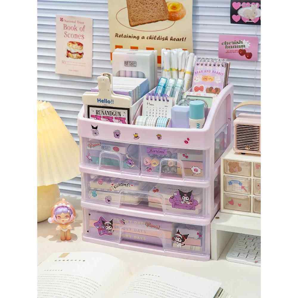 桌面收纳盒手帐文具大容量可爱盒子书桌置物架女生整理透明抽屉柜,收纳整理,桌面收纳盒,淘宝优惠券,粉丝福利购,淘宝优惠卷