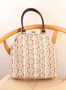 26m型Pu皮革双人手提半成品钥匙手工老树DIY材料包舒缓无聊手工缝