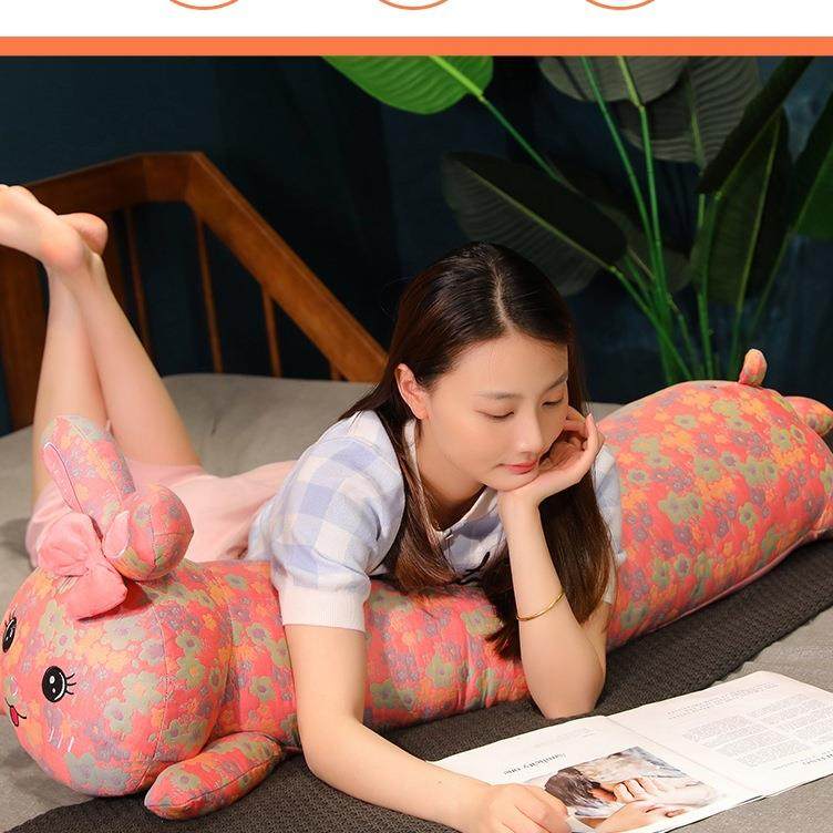 三F99SSS87层纱兔兔长枕枕条女生睡夹腿床上孕妇觉枕靠枕侧睡抱床