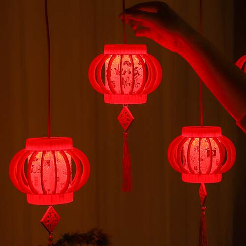2024新年红灯笼彩灯串春节家用布置LED窗帘灯元宵喜庆氛围装饰灯