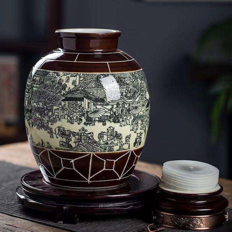 陶瓷泡酒坛子酿酒缸斤斤斤斤仿古酒瓶家用密封酒壶