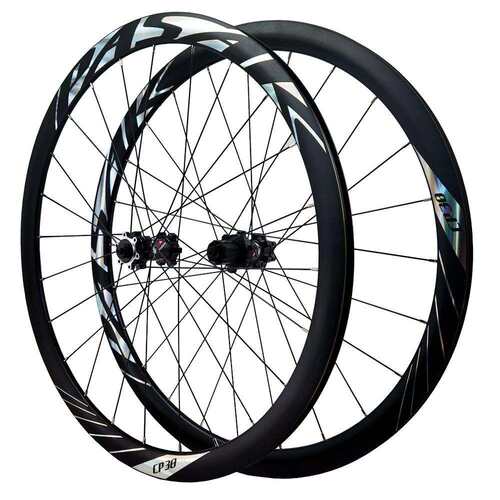 700C越野公路轮组六钉碟刹快拆桶轴HG/MS/XD铝合金7005直拉竞技轮