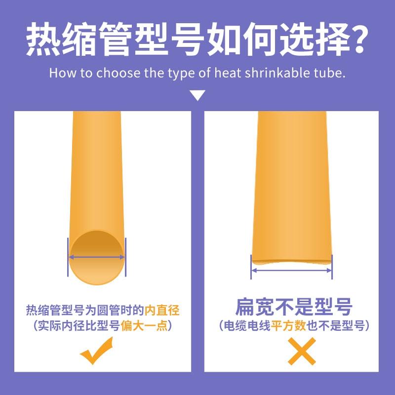 热缩管绝缘套管加厚防水套管电工电线数据线修复白色透明1-180mm