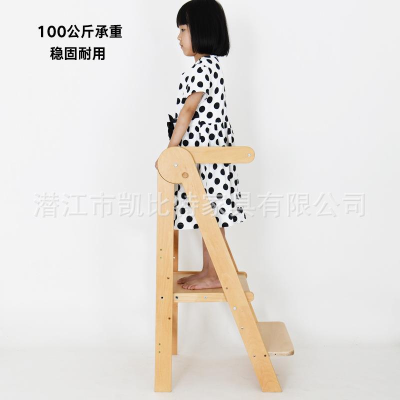 儿童洗漱台梯踏脚凳宝宝踩阶脚凳学HTP习塔站折蒙带扶手可叠洗手