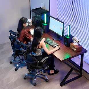 电竞桌靠墙学习桌办公桌工作台 实木电脑桌家用大板长条书桌台式