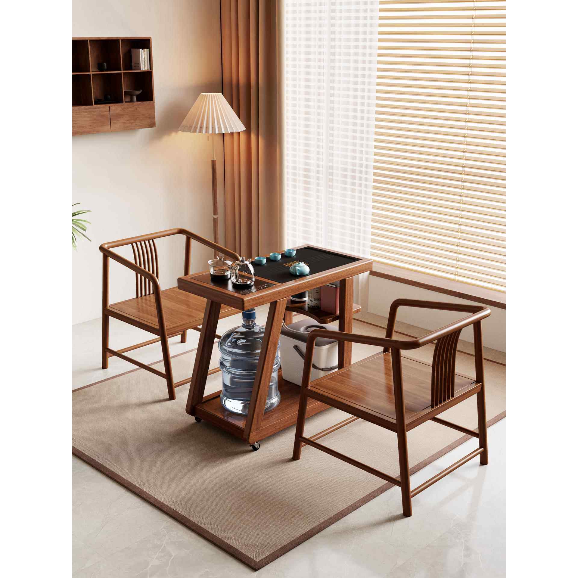 移动小茶台阳台茶桌茶椅组合类茶水柜名宿普通家用小茶几客厅茶桌